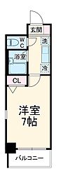 東京メトロ東西線 浦安駅 徒歩8分の賃貸マンション 1階1Kの間取り