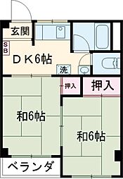 コーポラス・アサ 2DKの間取図画像