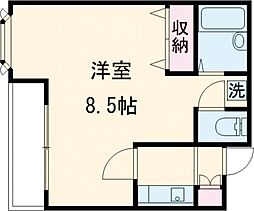 ブライトハイム 3階1Kの間取り