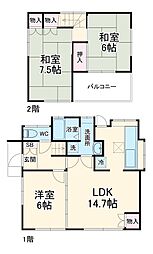 新栄1丁目戸建 1階3LDKの間取り