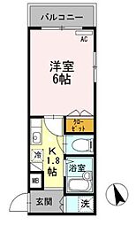 JR中央線 吉祥寺駅 徒歩5分の賃貸マンション 1階1Kの間取り