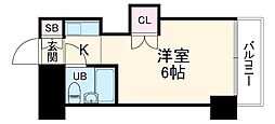 東急東横線 元住吉駅 徒歩4分の賃貸マンション 8階ワンルームの間取り
