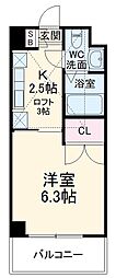 サムティレジデンス浦安 1Kの間取図画像