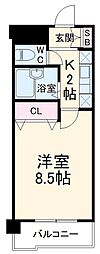 愛知高速東部丘陵線 杁ヶ池公園駅 徒歩17分の賃貸マンション 2階1Kの間取り
