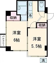 東急田園都市線 三軒茶屋駅 徒歩12分の賃貸マンション 1階2Kの間取り