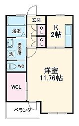 愛知高速東部丘陵線 長久手古戦場駅 徒歩8分の賃貸マンション 1階1Kの間取り