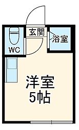 ＴＭ古市場II 1階ワンルームの間取り