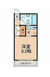 JR総武線 新検見川駅 徒歩7分の賃貸マンション 2階1Kの間取り
