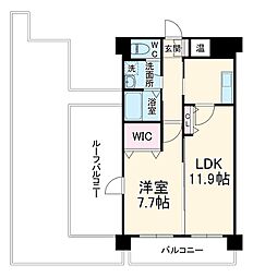 オードリーパーク 6階1LDKの間取り