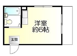 ドエル上地南行徳 301 3階ワンルームの間取り
