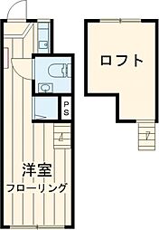 都営新宿線 篠崎駅 徒歩8分の賃貸アパート 2階ワンルームの間取り