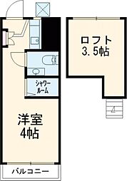 ピア3 2階ワンルームの間取り