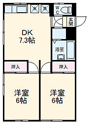 グランシャリオ 2DKの間取図画像