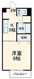 愛知環状鉄道 山口駅 徒歩3分の賃貸アパート 2階1Kの間取り