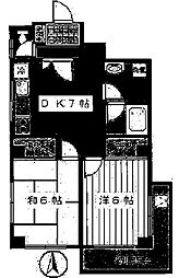 プライムホームズ131 4階2DKの間取り