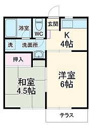 ルファール・二ッ橋 2Kの間取図画像