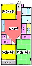 都営新宿線 瑞江駅 徒歩10分の賃貸マンション 2階3DKの間取り