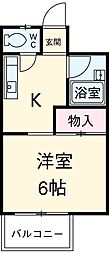 愛知高速東部丘陵線 長久手古戦場駅 徒歩7分の賃貸アパート 2階1DKの間取り