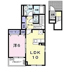 名鉄名古屋本線 知立駅 徒歩14分の賃貸アパート 2階1LDKの間取り