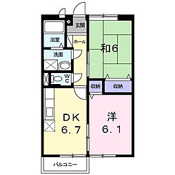 サンアメニティハウス 2DKの間取図画像