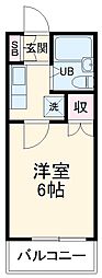 相鉄本線 星川駅 徒歩9分の賃貸アパート 1階1Kの間取り