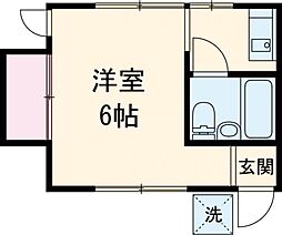 アイビス 2階1Kの間取り