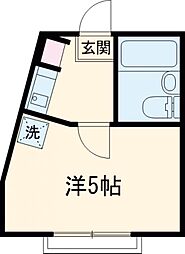 京王線 八幡山駅 徒歩6分の賃貸アパート 1階1Kの間取り