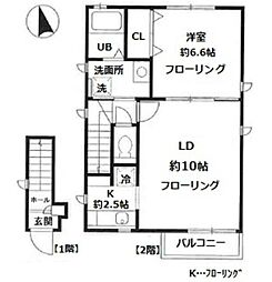 ＳＡＬＬＥ　ＤＥ　ＲＥＰＯＳ 2階1LDKの間取り