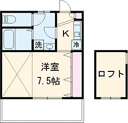 JR中央線 武蔵境駅 徒歩19分の賃貸アパート 1階1Kの間取り