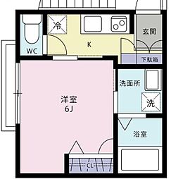 シャーメゾン荻窪 2階1Kの間取り