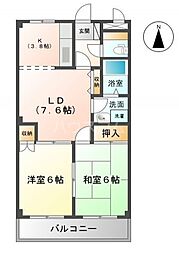 Ｌｉｘ　Ｈａｍａｎｏ 3階2LDKの間取り