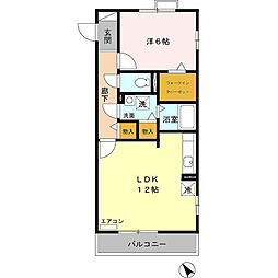 ジェンティーレ山崎 1LDKの間取図画像