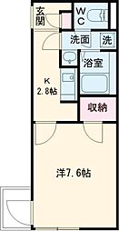 ミモザパレス平井 1Kの間取図画像