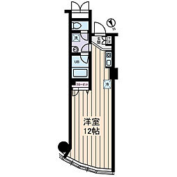 千葉都市モノレール 千葉みなと駅 徒歩15分の賃貸マンション 6階ワンルームの間取り