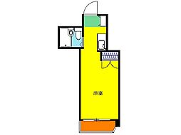 クレスト相模大野 3階ワンルームの間取り