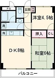 スクエアK3 2LDKの間取図画像