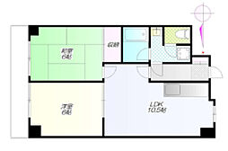 東京メトロ半蔵門線 住吉駅 徒歩11分の賃貸マンション 2階2LDKの間取り