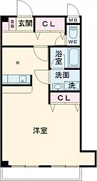 三家第2ビル 3階ワンルームの間取り