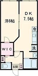 三家第2ビル 4階1DKの間取り