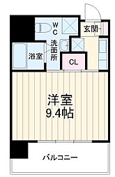 マリンパレス登戸 10階1Kの間取り