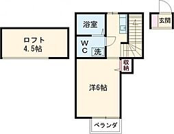 JR総武線 西荻窪駅 徒歩6分の賃貸アパート 2階1Kの間取り