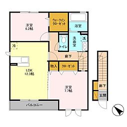 レグルス 2階2LDKの間取り