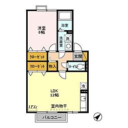 JR総武線 稲毛駅 バス20分 ワンズモール下車 徒歩5分の賃貸アパート 2階1LDKの間取り