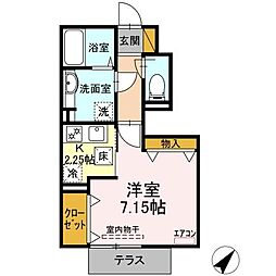 JR内房線 五井駅 徒歩5分の賃貸アパート 1階1Kの間取り
