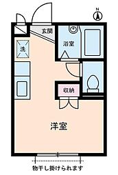 JR中央線 阿佐ケ谷駅 徒歩10分の賃貸アパート 2階ワンルームの間取り