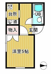 JR中央線 荻窪駅 徒歩3分の賃貸マンション 2階1Kの間取り