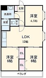 JR武蔵野線 東川口駅 徒歩3分の賃貸マンション 4階3LDKの間取り