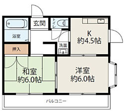 JR総武線 小岩駅 徒歩18分の賃貸マンション 1階2DKの間取り