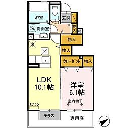 グランシャリオ　Ｉ・II 1階1LDKの間取り