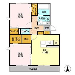 間取図画像 2LDK